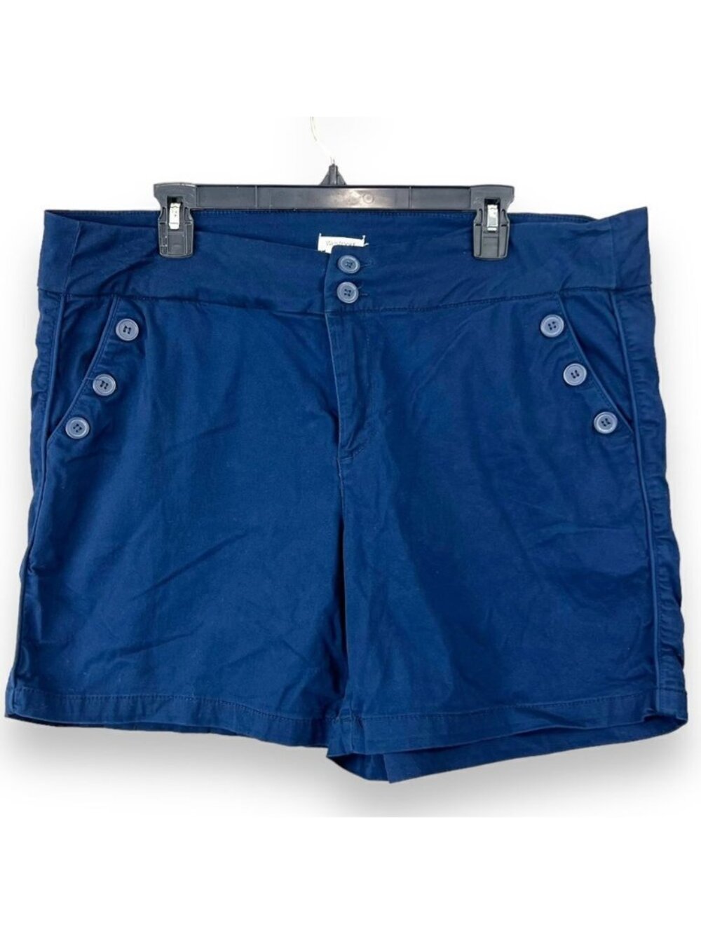 Westport Navy High Waisted Casual Shorts 16W Women’s Pockets Blue Stretch